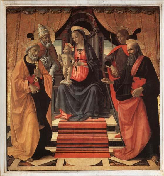 Domenicho Ghirlandaio Thronende Madonna mit den Heiligen Petrus,Clemens,Sebastian und Paulus China oil painting art